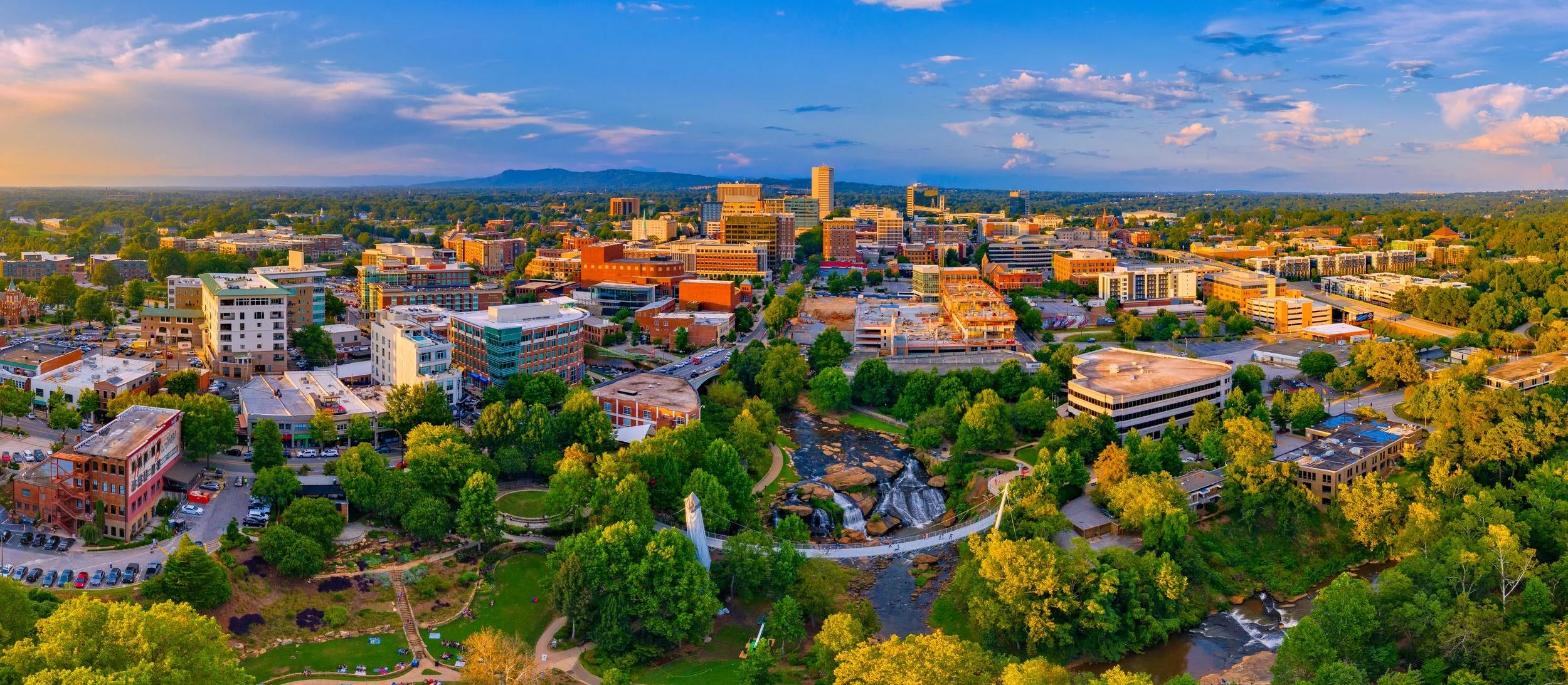 Aerial view of Greenville, South Carolina